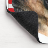 Schäferhund-Hundekopf mit Flagge Mousepad (Ecke)
