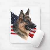 Schäferhund-Hundekopf mit Flagge Mousepad (Mit Mouse)