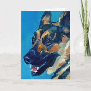 Schäferhund-Hundeporträt-Gruß-Karte Karte