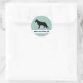 Schäferhund-Hundeschwarzes Runder Aufkleber (Tasche)