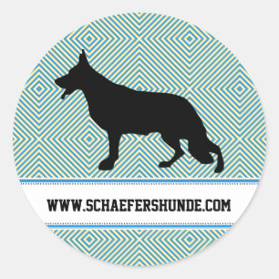 Schäferhund-Hundeschwarzes Runder Aufkleber