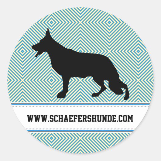 Schäferhund-Hundeschwarzes Runder Aufkleber (Vorderseite)