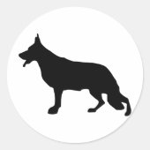 Schäferhund-Hundeschwarzes Runder Aufkleber (Vorderseite)