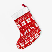 Schäferhund-HundeSilhouette-Muster niedlich Kleiner Weihnachtsstrumpf (Rückseite (Hängend))