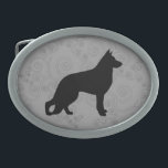 Schäferhund-HundeSilhouette Ovale Gürtelschnalle<br><div class="desc"></div>