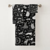 Schäferhund-HundeSilhouetten - Grayscale Badhandtuch Set (Insitu)