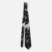 Schäferhund-HundeSilhouetten - Grayscale Krawatte (Rückseite)