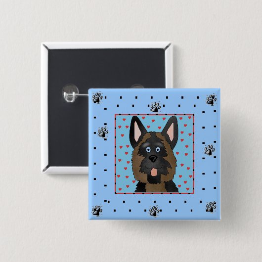 Schäferhund-Hundet-shirts und -geschenke Button (Vorne & Hinten)