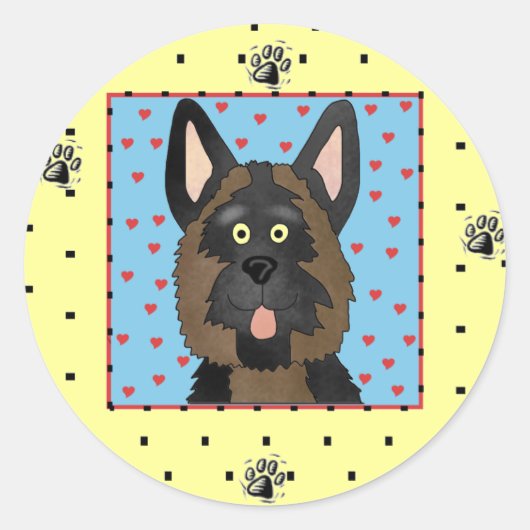 Schäferhund-Hundet-shirts und -geschenke Runder Aufkleber (Vorderseite)