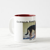 Schäferhund-HundeTasse Zweifarbige Tasse (Vorderseite Links)
