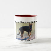 Schäferhund-HundeTasse Zweifarbige Tasse (Mittel)