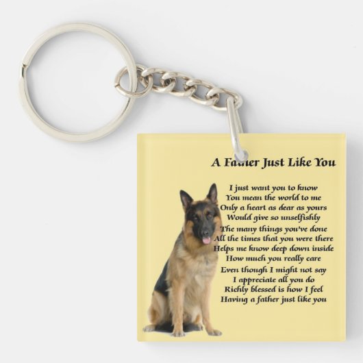 Schäferhund-Hundevater-Gedicht-Schlüsselring Schlüsselanhänger (Vorderseite)