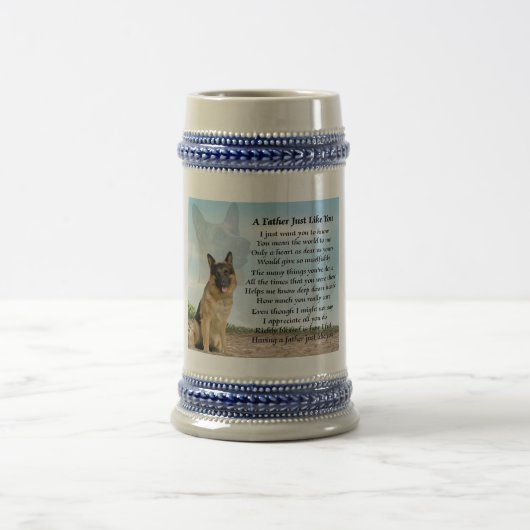 Schäferhund-Hundevater-Gedicht Stein Bierglas (Mittel)