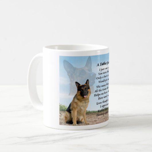 Schäferhund-Hundevater-Gedicht-Tasse Kaffeetasse (Vorderseite Links)