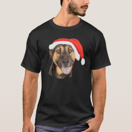 Schäferhund-HundeweihnachtsWeihnachtsmannmütze T-Shirt