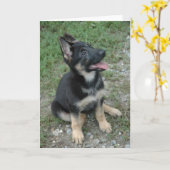 Schäferhund-Hundewelpe Karte (Gelbe Blume)