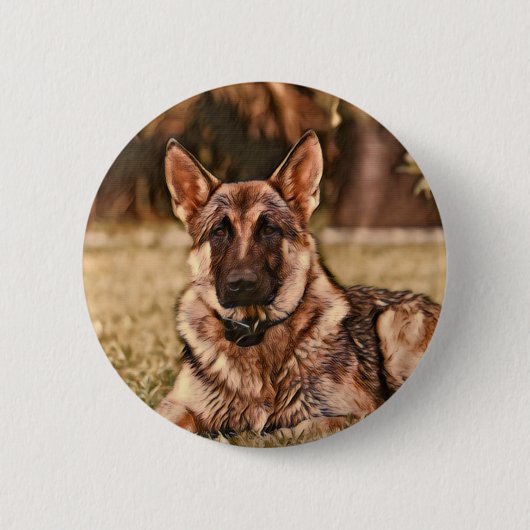 Schäferhund-HundHackibus Knopf Button (Vorderseite)