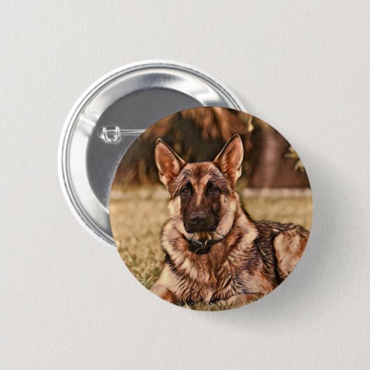 Schäferhund-HundHackibus Knopf Button (Vorne & Hinten)