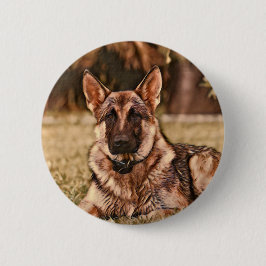 Schäferhund-HundHackibus Knopf Button