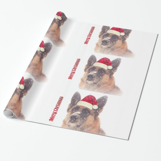 Schäferhund im geschenkpapier (Ungerollt)