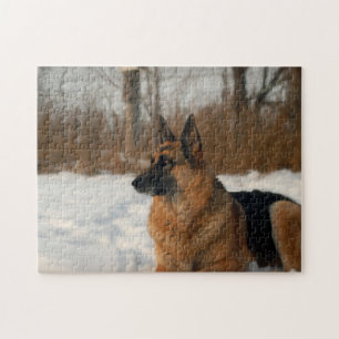 Schäferhund im Schnee Puzzle