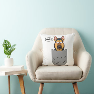 Schäferhund in Brusttasche, lustig Kissen