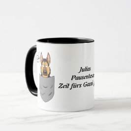 Schäferhund in Brusttasche, lustig Tasse