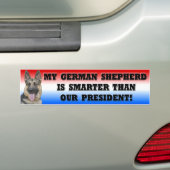 Schäferhund intelligenter als Präsident Autoaufkleber (Auf Auto)