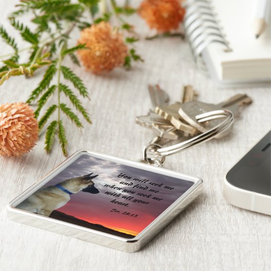 Schäferhund-Jeremias-29:13 Schlüsselanhänger (Seite)