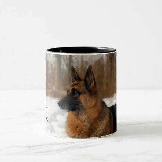 Schäferhund-Kaffee-Tasse Zweifarbige Tasse (Mittel)