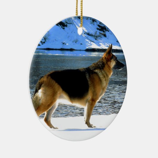 Schäferhund Keramik Ornament (Rechts)