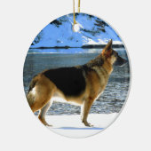 Schäferhund Keramik Ornament (Links)