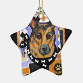 Schäferhund Keramikornament (Links)