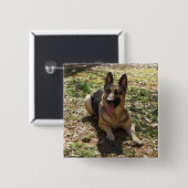 Schäferhund-Knopf Button (Vorne & Hinten)