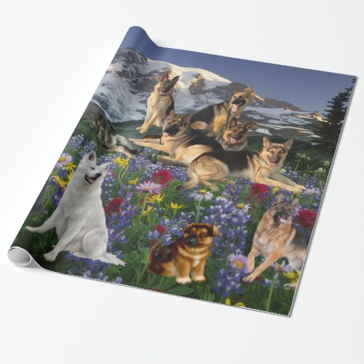 Schäferhund-Land Geschenkpapier (Ungerollt)