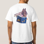 Schäferhund-Lesebuchwert-T - Shirt, weiß T-Shirt (Rückseite)