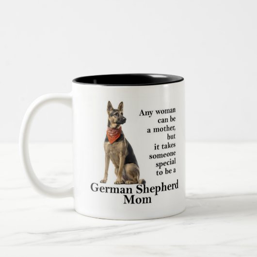 Schäferhund-Mama-Tasse Zweifarbige Tasse (Links)