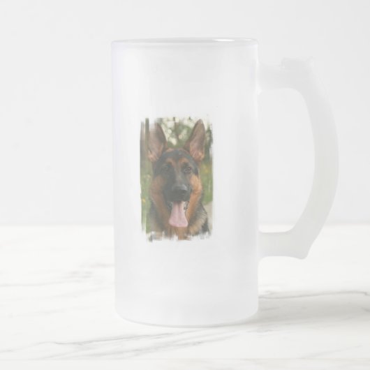 Schäferhund-mattierte Bier-Tasse Mattglas Bierglas (Rechts)
