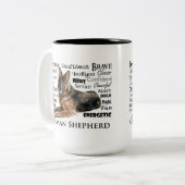 Schäferhund-Merkmal-Tasse Zweifarbige Tasse (Vorderseite Links)