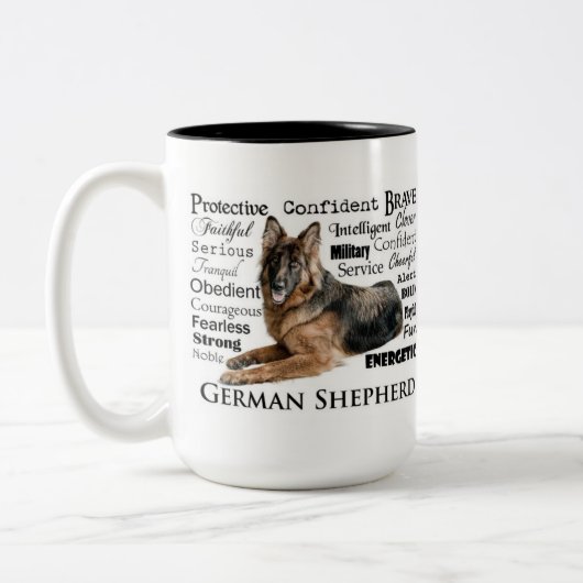 Schäferhund-Merkmal-Tasse Zweifarbige Tasse (Links)