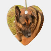 Schäferhund mit einem schlaffen Ohr Keramik Ornament (Rechts)