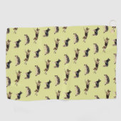 Schäferhund-Muster (Gelb) Golfhandtuch (Horizontal)