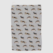 Schäferhund-Muster (grau) Golfhandtuch (Vorderseite)