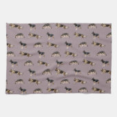 Schäferhund-Muster (lila) Geschirrtuch (Horizontal)