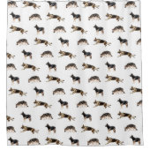 Schäferhund-Muster (weiß) Duschvorhang (Vorderseite)