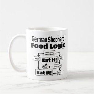Schäferhund-Nahrungsmittel-Logik Kaffeetasse