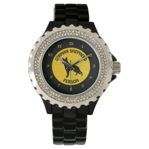 Schäferhund-Person Armbanduhr