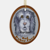Schäferhund Pokerface Keramik Ornament (Rechts)
