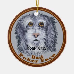 Schäferhund Pokerface Keramik Ornament
