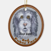Schäferhund Pokerface Keramik Ornament (Links)